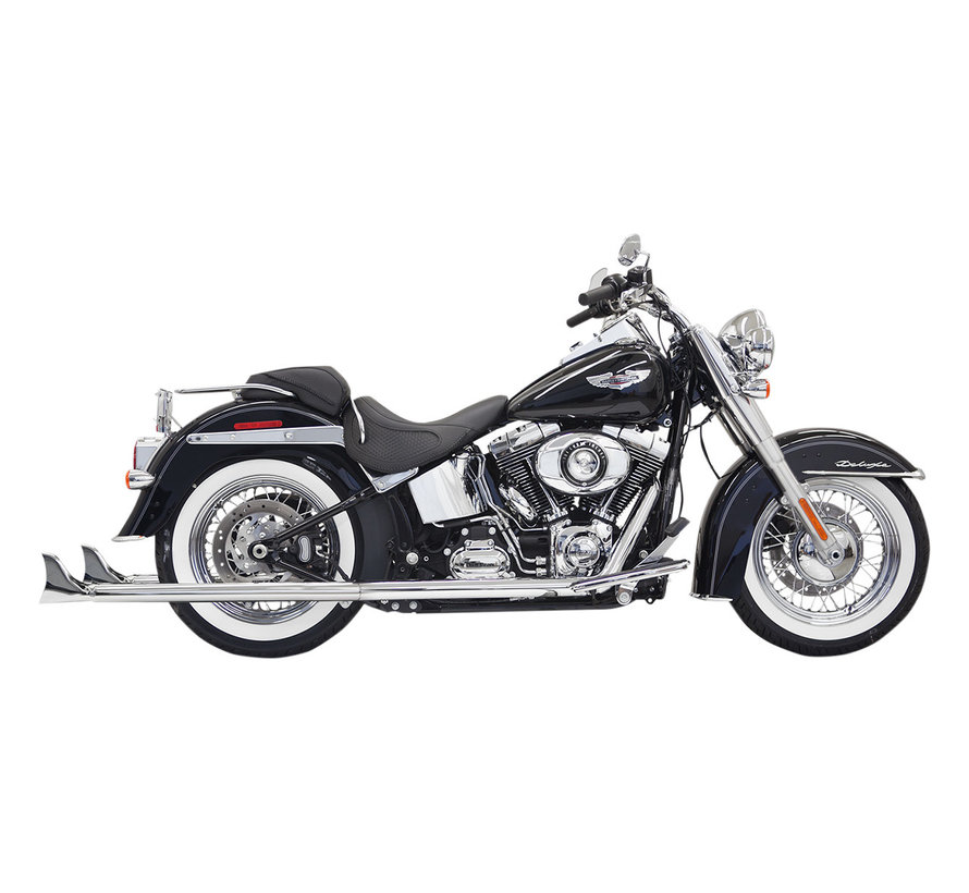 Echte duals 36 "lange 2-1 / 4" Fishtail-uitlaatdempers (met schot) 07-17 Softails