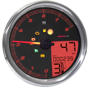 Koso Compteur de vitesse/tachymètre pour modèles 14-22 FLHR, 11-22 Softail, 12-17 Dyna (sauf FXDL)