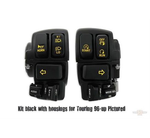 TC-Choppers Handlebar Black Backlight Switch Kit Touring Fits: > 96-13 Touring