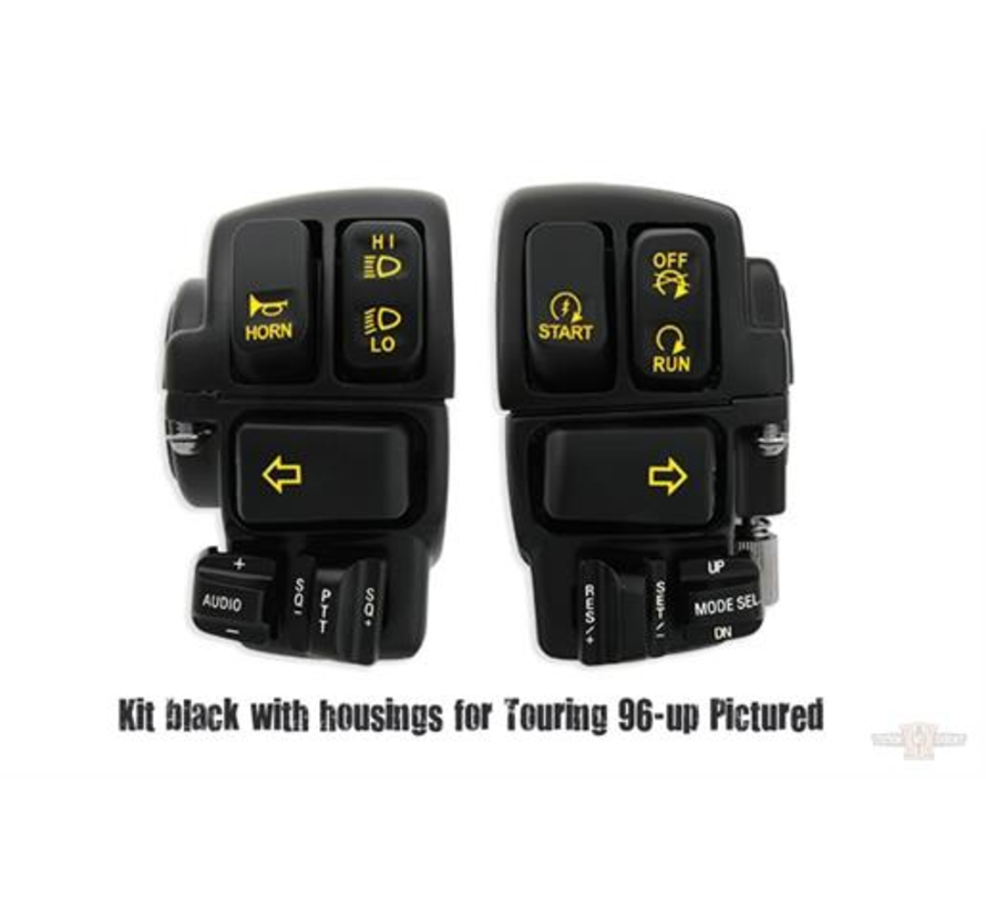 Handlebar Black Backlight Switch Kit Touring Fits: > 96-13 Touring