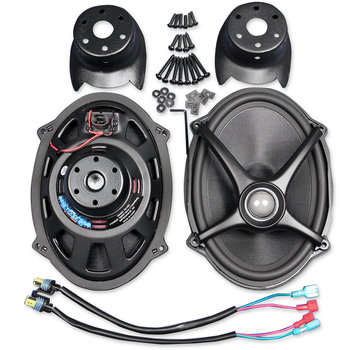 J&M Audio Kits de altavoces Rokker, para:> Tapas de alforjas con brazo en los modelos 06-18 FLHT / FLHX / FLTR