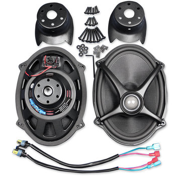 J&M Audio Kits de haut-parleurs Rokker, Convient pour:> Couvercles de sacoche de flèche sur les modèles 06-18 FLHT / FLHX / FLTR