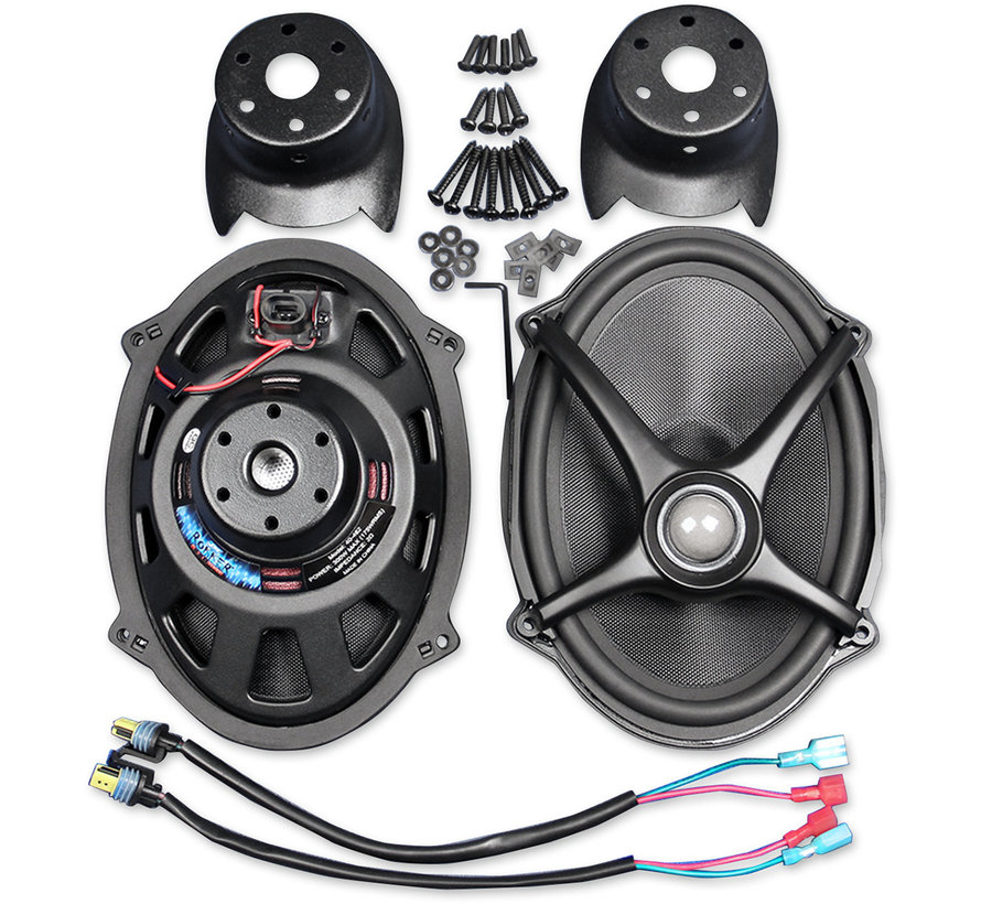 Rokker speakers kits Fits:> Boom saddlebag lids on 06-18 FLHT/FLHX/FLTR models