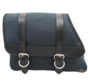 Bolso Saddle de lona para el lado izquierdo - Negro con detalles en cuero negro