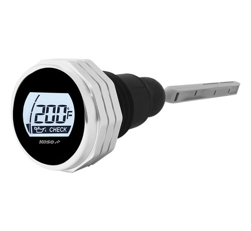 Koso Oil temp gauge lcd - Oil Dipstick Silver 07-16 FLH/T