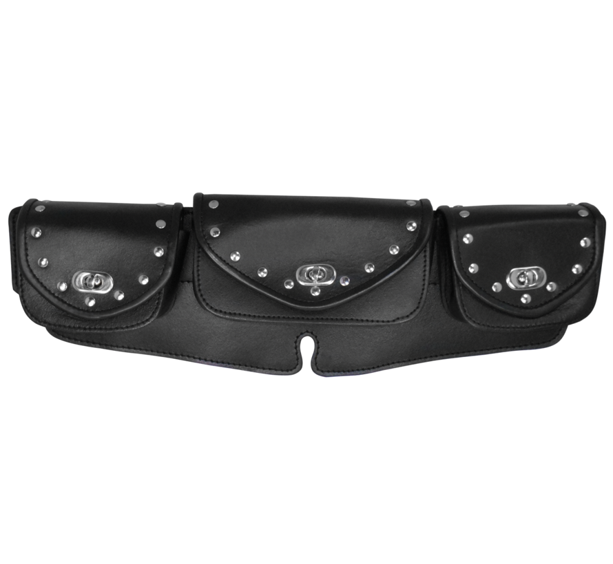 3 Pocket studded Fairing pouch (leather) Fits: > 99-13 FLH/FLT