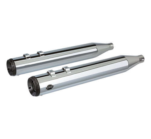 S&S Power Tune Grand National Muffler 4 inch Black or Chrome - Fits:> 95-16 FLHT/FLTR/FLHR/FLHX