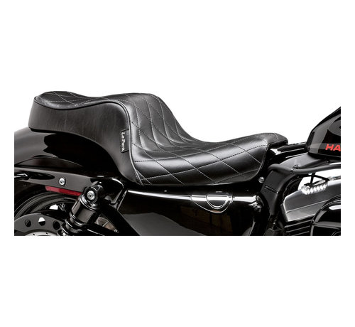 Le Pera seat Cherokee 2-up diamond black: Fits 2004-2022 Sportster XL