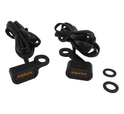 Drag Specialities LED Handlebar black or chrome with amber turn signals : fits: 04-20 XL Sportster models