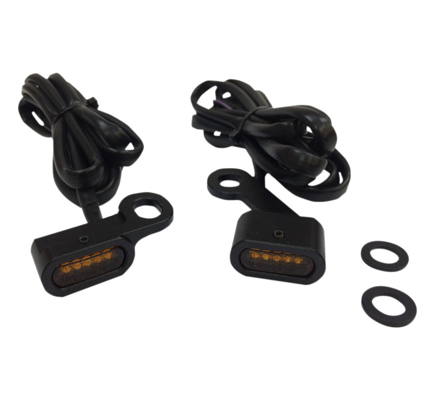 LED Handlebar black or chrome with amber turn signals : fits: 04-20 XL Sportster models