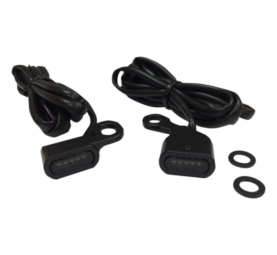 Manillar LED negro o cromado con lentes ahumados de intermitentes ámbar: Compatible con: 96-14 Softail 98-17 Dyna 96-03 XL Sportster