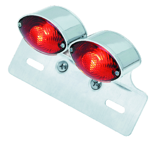 TC-Choppers taillight cat eye dual mini with license bracket universal