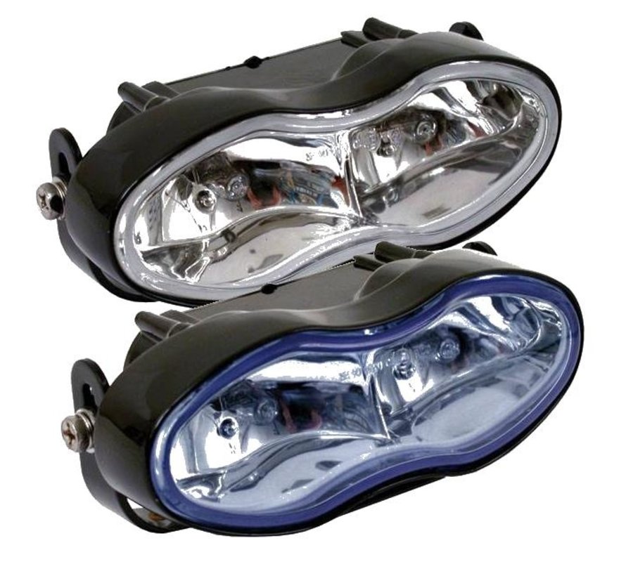 TC-Choppers Ovale dubbele koplamp geen behuizing helder of blauw