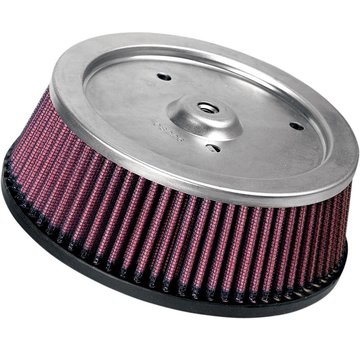 K&N washable High Flow Air Filter Element Fits: > 00-15 Softail; 99-07 Dyna, Touring; 07-21 XL Sportster