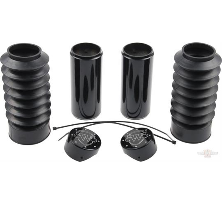 Fork Cover Kit (6-Piece) with Rubber Fork Boots Fits: > 18-20 Softail FXBR/S Breakout