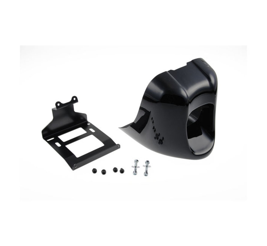 Alerón de carenado de mentón Racing negro brillante Compatible con:> 13-17 FXSB Softail - Copia