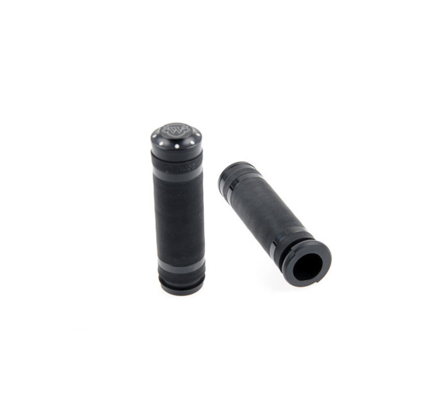 Grooved handlebar Logo Grips Black