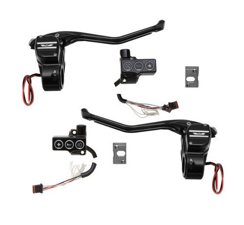 Rebuffini Handlebar controls with cable type clutch Fits: > 11-17 Softail 12-17 Dyna