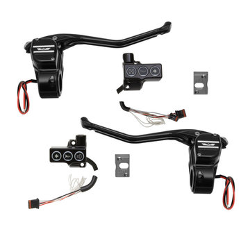 Rebuffini Controles del manillar con embrague tipo cable Compatible con:> Softail 16-20, 14-20 XL