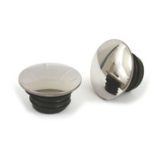 MCS gas tank domed gas cap set - Polished stainless steel low profile Fits: > 96-99 H-D