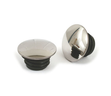 MCS gas tank domed gas cap set - Polished stainless steel low profile Fits: > 96-99 H-D