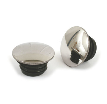 MCS gas tank domed gas cap set - Polished stainless steel low profile Fits: > 96-99 H-D