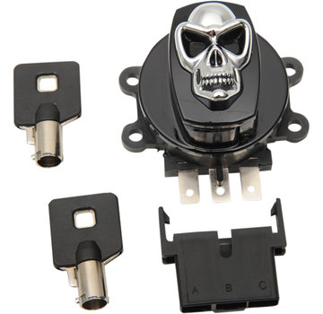 Drag Specialities Skull ignition Switch 99-11 FXDWG, 08-11 FXDC/​FXDF, 00-10 FXST/​FLST & 99-13 FLHR