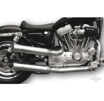 Falcon 2-2 Sistema de escape con adaptadores de acero inoxidable pulido ABE> Sportster XL 1986-2003