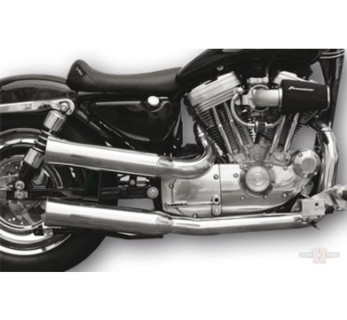 Falcon 2-2 Sistema de escape con adaptadores de acero inoxidable pulido ABE> Sportster XL 1986-2003