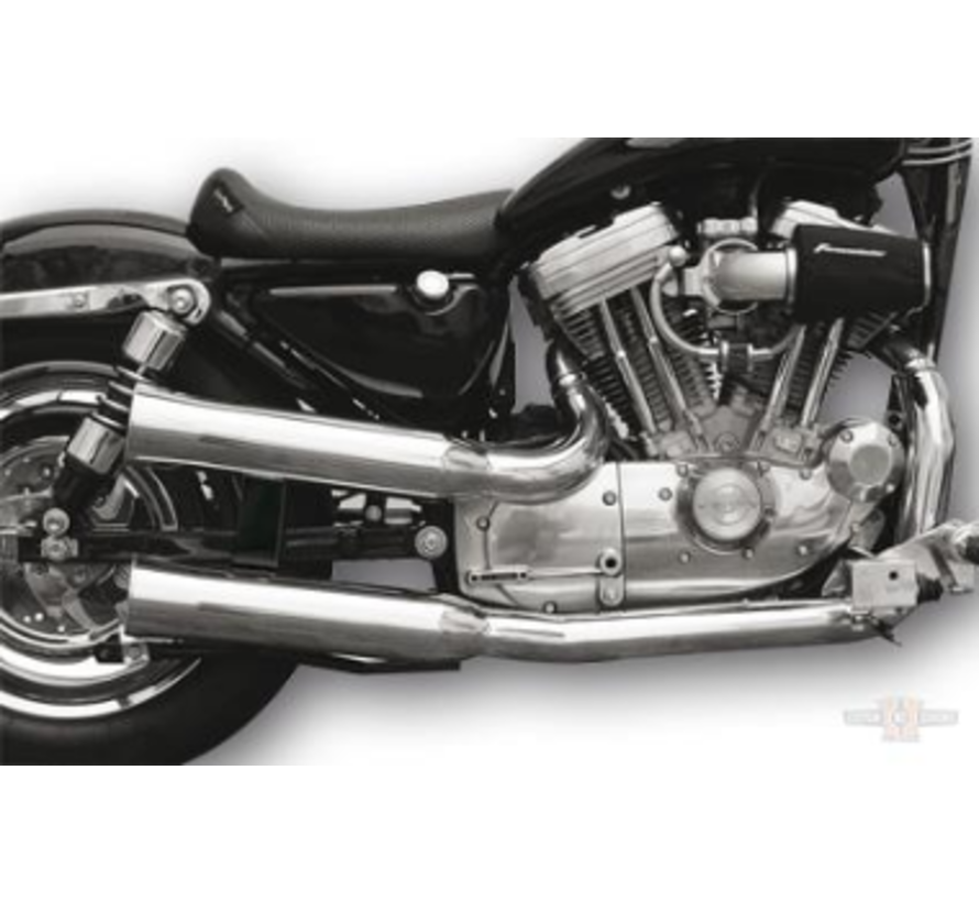 2-2 Exhaust System with ABE Polished Stainless Steel Fits: > Sportster XL 1986-2003