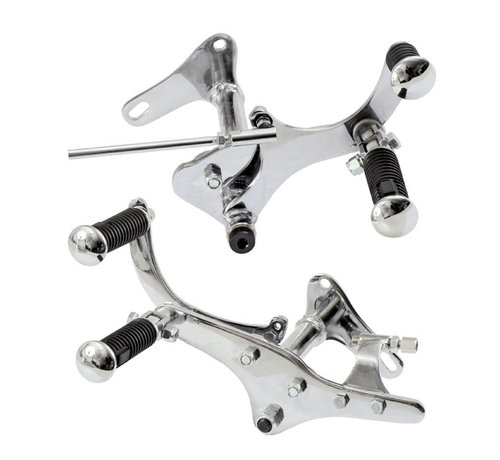 MCS Forward control set mechanical brake chrome Fits: > 54-74 XL Sportster