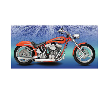 Paughco Slash Cut exhaust (38"). Chrome Fits: > 66-69 Shovel