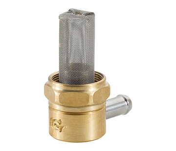 Golan Products low profile tank fitting 22mm with nut. Brass Fits: > 75-06 Bigtwin and XL Sportster