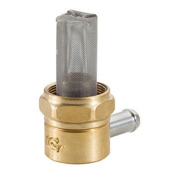 Golan Products low profile tank fitting 22mm with nut. Brass Fits: > 75-06 Bigtwin and XL Sportster