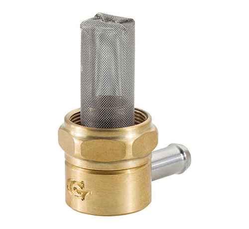 Golan Products low profile tank fitting 22mm with nut Brass Fits: > 75-06 Bigtwin and XL Sportster
