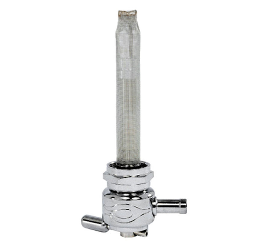 réservoir d'essence petcock 22mm Chrome flammes rondes