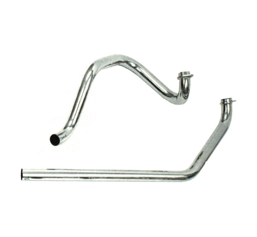 independent dual head pipes Chrome Fits: > 48-64 Panhead