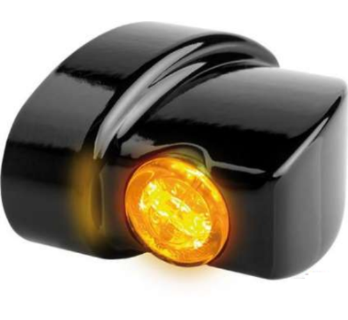 HeinzBikes LED Blinker Schwarz oder Chrom Rauch LED Passend für:> 93-20 Sportster 93-17 Dyna 93-20 Softail