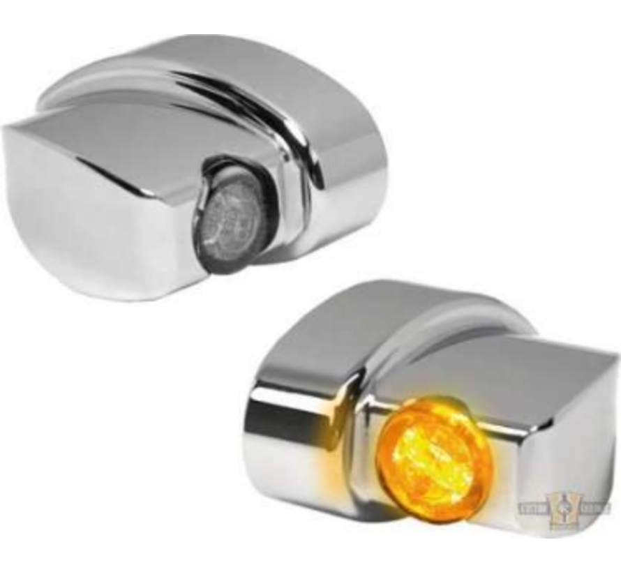 Clignotants à LED Fumée noire ou chromée LED Convient:> 93-20 Sportster 93-17 Dyna 93-20 Softail