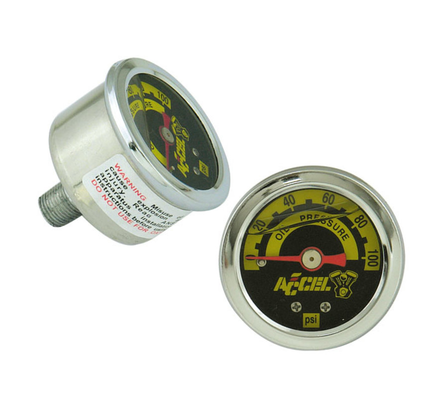 oil pressure gauge 100 psi black or chrome Fits: > Universal