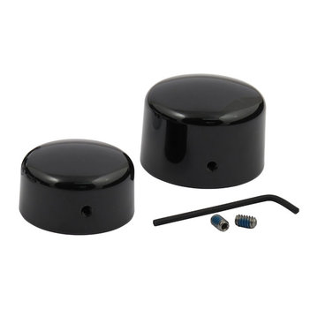 MCS Rear axle nut cap black or chrome Fits: > 08-17 Softail, Dyna