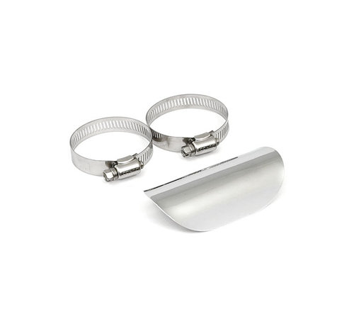 MCS Universal smooth heat shield 4" long chrome or black Fits: > 1-3/4" exhaust pipes