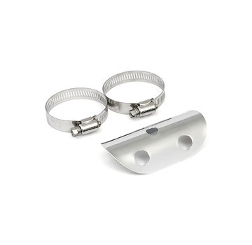 MCS Universal Bullet Hole heat shield 4" long chrome or black Fits: > 1-3/4" exhaust pipes