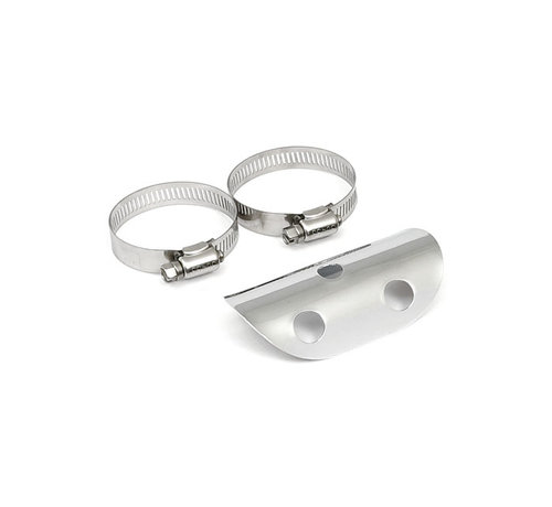 MCS Universal Bullet Hole heat shield 4" long chrome or black Fits: > 1-3/4" exhaust pipes