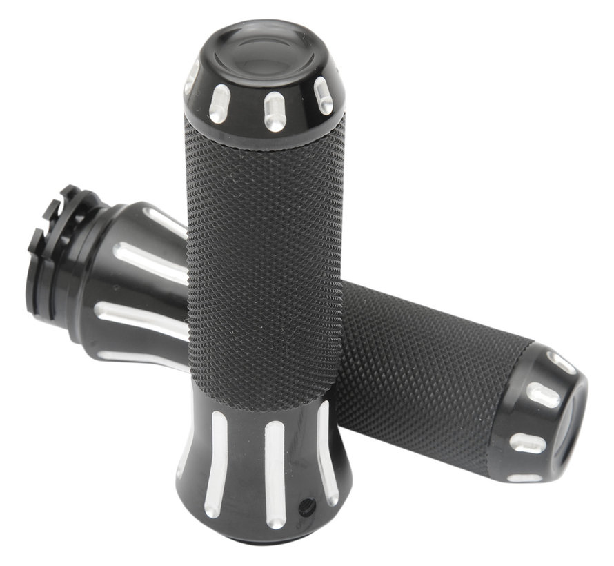 Custom Cobra Grips Custom Cobra Grips black chrome or contrast cut Fits: > 74-20 H-D with single or dual throttle cables