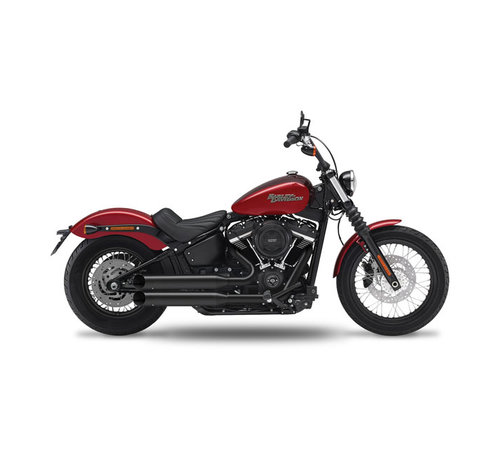 Kesstech Échappement Fusion Long 2-2 noir embout à grande barre oblique Convient aux modèles:> 107 "M8 Softail