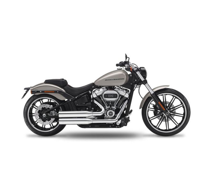 Fusion Long 2-2 exhaust black or chrome straight cut short Fits: > 107" M8 Softail