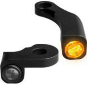 HeinzBikes Clignotants à LED de la série NANO LED fumée noire ou chromée Convient:> 18-20 Softail