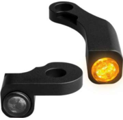 HeinzBikes NANO Series LED Turn Signals Black or Chrome  Smoke LED Fits: > 18-20 Softail