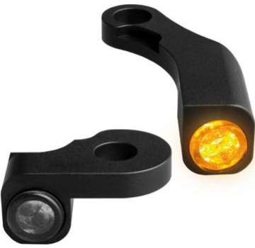 HeinzBikes NANO-serie LED-richtingaanwijzers Zwart of Chroom Smoke LED Past op:> 18-20 Softail